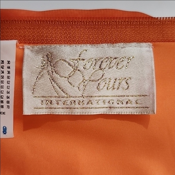 Expressions Dress Strapless Chiffon Overlay Maxi Orange Size 8 - Picture 14 of 17